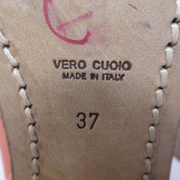 KEB Italia Coral Orange Leather Western Boho Heeled Ankle Boots - Picture 13 of 13